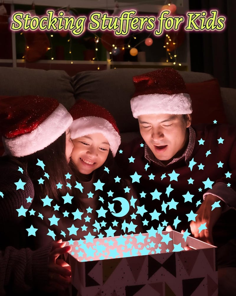 Greingways 201 Pcs Glow in The Dark Stars Stickers for Ceiling Bedroom, Stocking Stuffers for Kids Ages 3-5, 4-8, 8-12, Boys Girls Room Decor Wall Stickers Stocking Stuffers for Toddler-Blue - Image 5